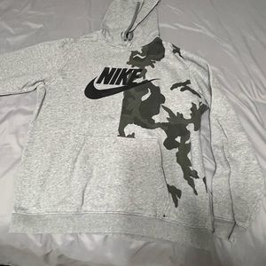 Gray and camo adidas hoodie